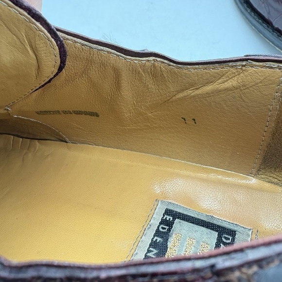 David Eden Dress Shoes Mens Size 11 Red Burgundy Handmade - Picture 3 of 11